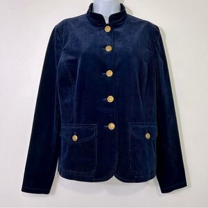 Ralph Lauren Womens Size 14 Navy Blue Corduroy Blazer Jacket